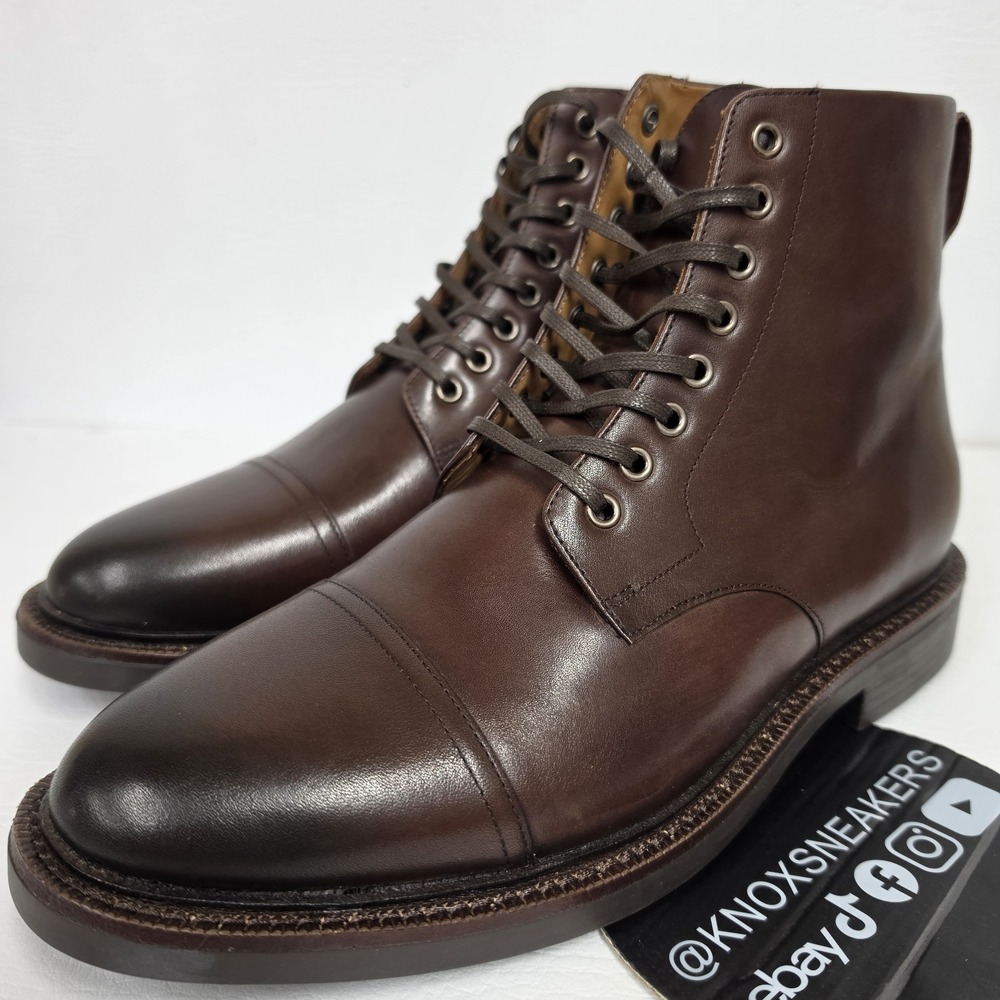 Polo Ralph Lauren Asher Boot Brown Leather Cap Toe Vibram 495105 Men's Size 9